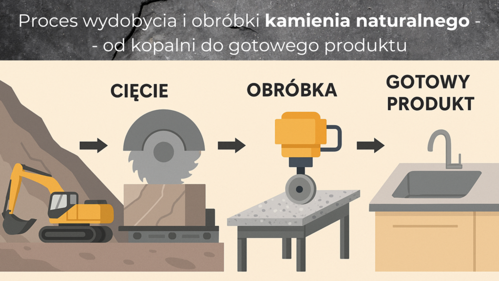 proces wydobycia i obróbki kamienia naturalnego od kopalni do gotowego produktu